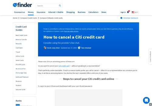 
                            13. How to cancel a Citi credit card without calling | finder.com