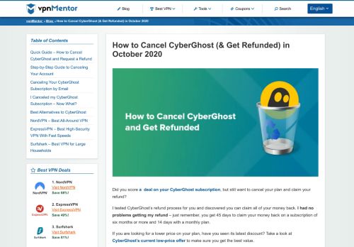 
                            10. How to Cancel CyberGhost and Get Refunded - vpnMentor