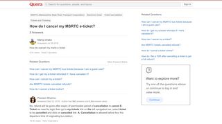 
                            12. How to cancel my MSRTC e-ticket - Quora