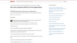 
                            11. How to cancel my NIELIT O-level registration - Quora