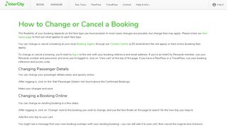 
                            13. How to cancel or change a booking - InterCity