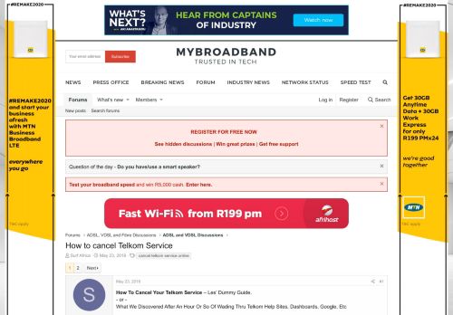 
                            5. How to cancel Telkom Service | MyBroadband