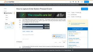 
                            1. How to capture Enter Button Pressed Event - Stack Overflow