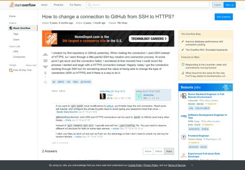 
                            3. How to change a connection to GitHub from SSH to HTTPS? - Stack ...