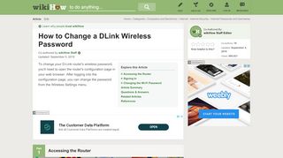
                            10. How to Change a DLink Wireless Password (with Pictures) - wikiHow
