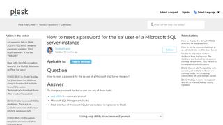 
                            9. How to change a password for the `sa` user in MS SQL? – Plesk Help ...