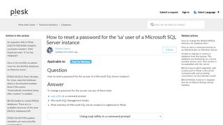 
                            13. How to change a password for the `sa` user in MS SQL? – Plesk ...