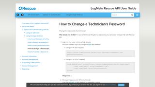 
                            8. How to Change a Technician's Password - LogMeIn Rescue