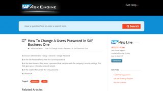 
                            11. How To Change A Users Password In SAP Business One – The ...