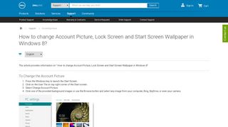 
                            9. How to change Account Picture, Lock Screen and Start Screen ... - Dell