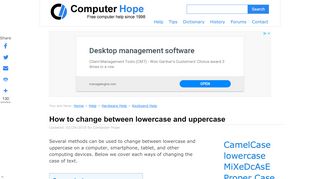 
                            12. How to change between lowercase and uppercase - Computer Hope