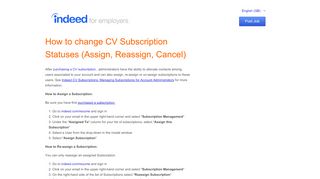 
                            8. How to change CV Subscription Statuses (Assign, Reassign, Cancel ...