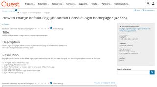 
                            3. How to change default Foglight Admin Console login ...