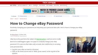 
                            10. How to Change eBay Password - Tech Advisor