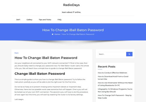 
                            12. How To Change iBall Baton Password - RadioDays