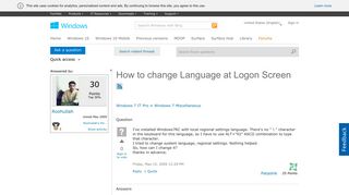 
                            8. How to change Language at Logon Screen - Microsoft