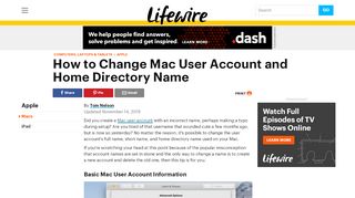 
                            8. How to Change Mac User Account and Home Directory Name - Lifewire
