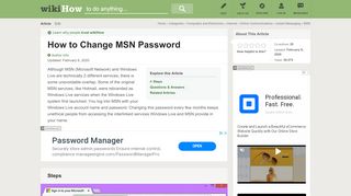 
                            8. How to Change MSN Password: 8 Steps (with Pictures) - wikiHow