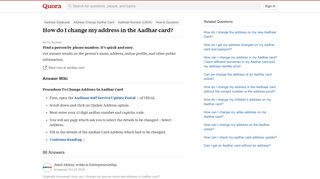 
                            11. How to change my address in the Aadhar card - Quora