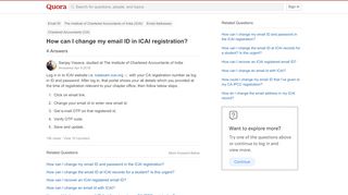 
                            13. How to change my email ID in ICAI registration - Quora