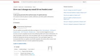 
                            5. How to change my email ID on Naukri.com - Quora