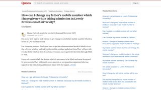 
                            10. How to change my father's mobile number which I have given while ...