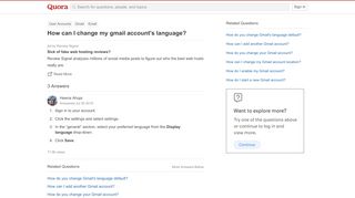 
                            13. How to change my gmail account's language - Quora