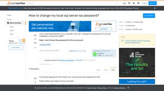 
                            5. How to change my local sql server sa password? - Stack ...