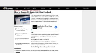 
                            10. How to Change My Login Mail ID on Facebook | Chron.com