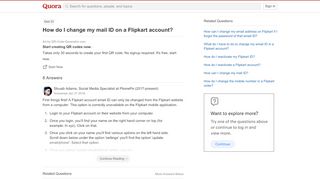 
                            8. How to change my mail ID on a Flipkart account - Quora