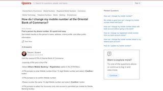 
                            13. How to change my mobile number at the Oriental Bank of Commerce ...