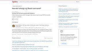 
                            9. How to change my Steam username - Quora