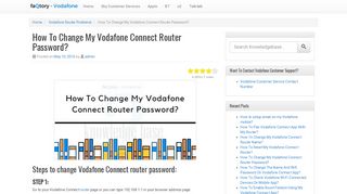
                            5. How To Change My Vodafone Connect Router Password? - Faqtory