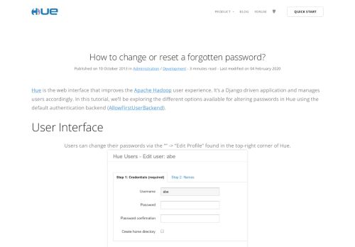 
                            10. How to change or reset a forgotten password? | Hue, the self service ...