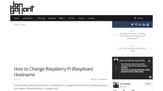 
                            10. How to Change Raspberry Pi (Raspbian) Hostname | Jon Gallant