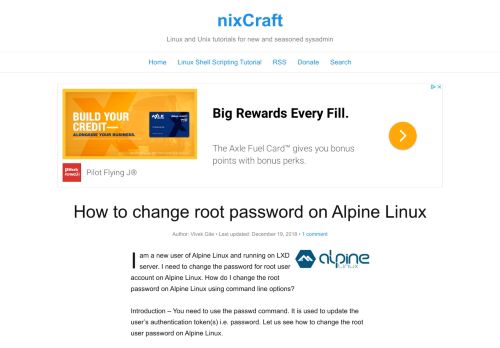 
                            4. How to change root password on Alpine Linux - nixCraft