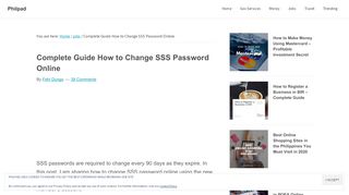 
                            2. How to Change SSS Password Online - Philpad