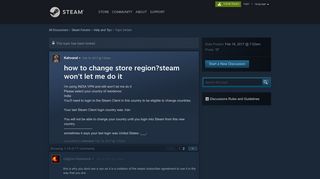 
                            1. how to change store region?steam won't let me do it :: Help and ...