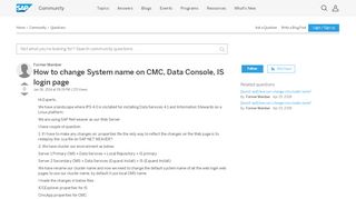 
                            6. How to change System name on CMC, Data Console, IS login page ...