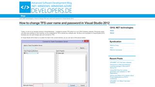 
                            12. How to change TFS user name and password in Visual Studio 2012 ...