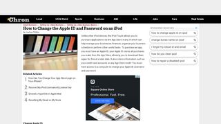 
                            6. How to Change the Apple ID and Password on an iPod | Chron.com
