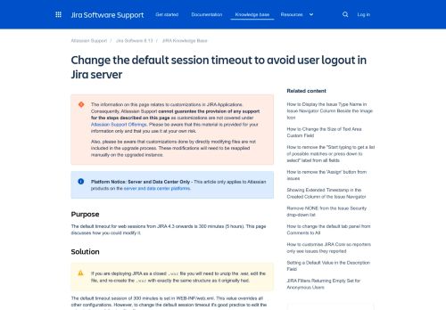 
                            11. How to change the default session timeout - Atlassian Documentation