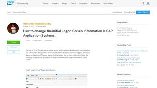 
                            2. How to change the initial Logon Screen Information in SAP Application ...