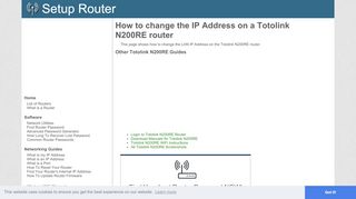 
                            2. How to change the ip address of the Totolink N200RE - ...