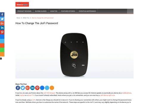 
                            2. How to change the JioFi password | | Resource Centre by Reliance ...