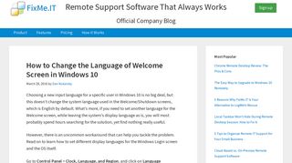 How to Change the Language of Welcome Screen in Windows 10