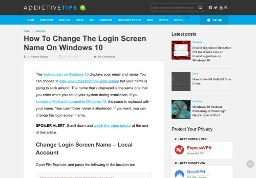 
                            12. How To Change The Login Screen Name On Windows 10