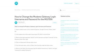 
                            13. How to Change the Modems Gateway Login Username and Password ...