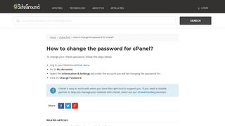
                            9. How to change the password for cPanel? - SiteGround