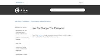 
                            2. How To Change The Password – Gaijin Support